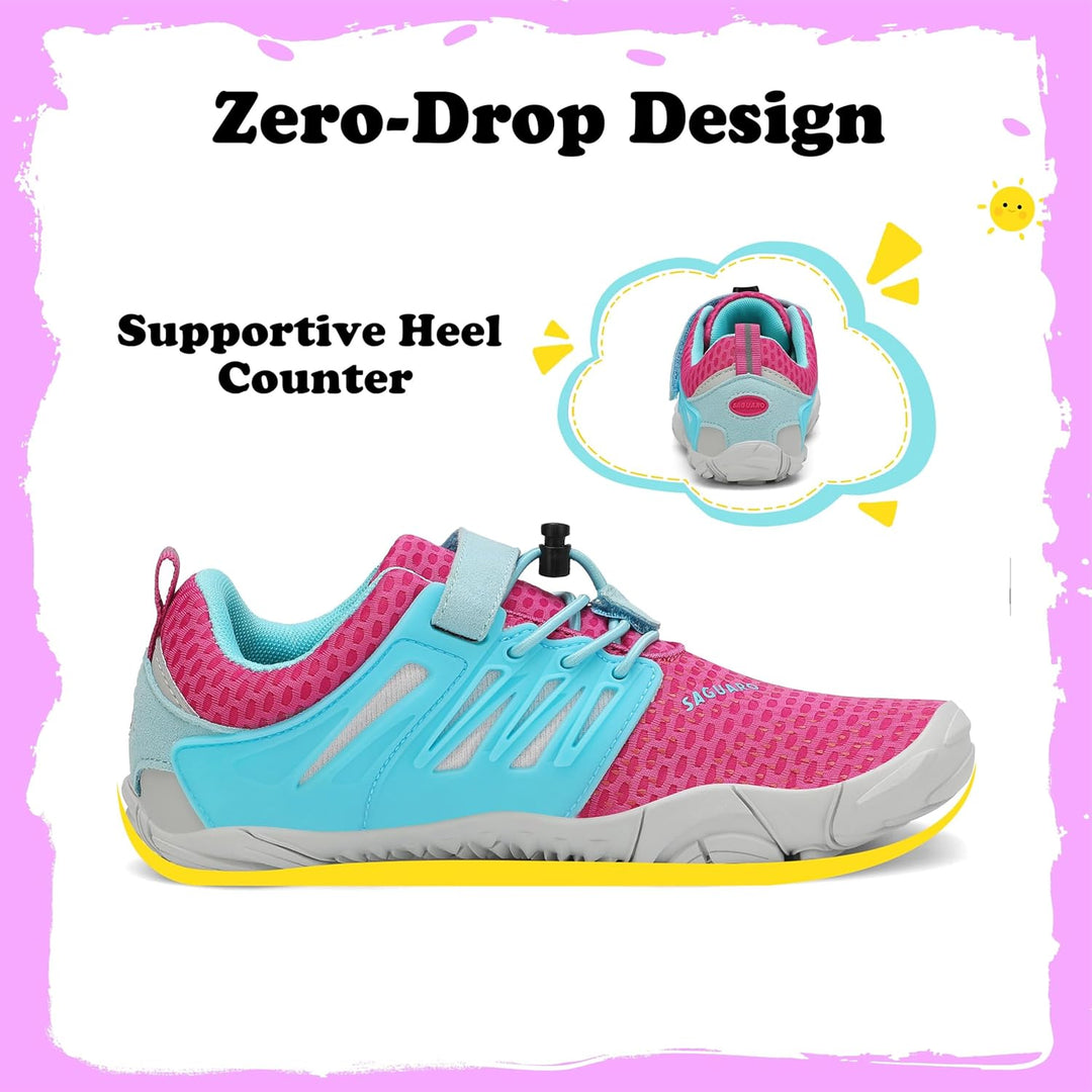 SAGUARO Jungen Mädchen Barfussschuhe Atmungsaktiv Badeschuhe für Kinder Gr.24-36 27 EU Rosa, 27 EU R