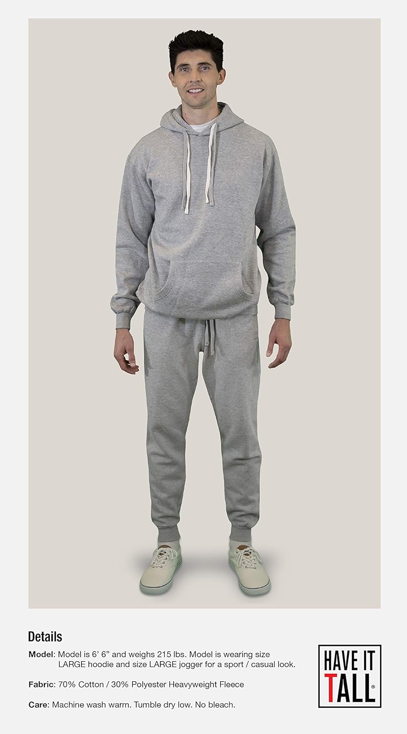 Have It Tall Unisex Kapuzenpullover Extra Lang, Fleece Hoodie Extra Tall, Baumwolle & Fleece M Extra