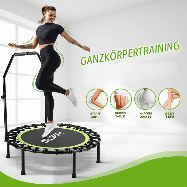 ONETWOFIT klappbares Trampolin für Erwachsene, 101/107/114/cm Mini Fitness Trampolin W/einstellbare
