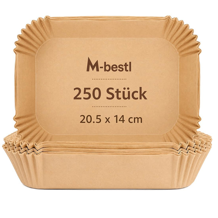 250 Stück Einweg-Backpapier für Heissluftfritteusen mit zwei Körben, 6-10 qt, zum Frittieren und Bac