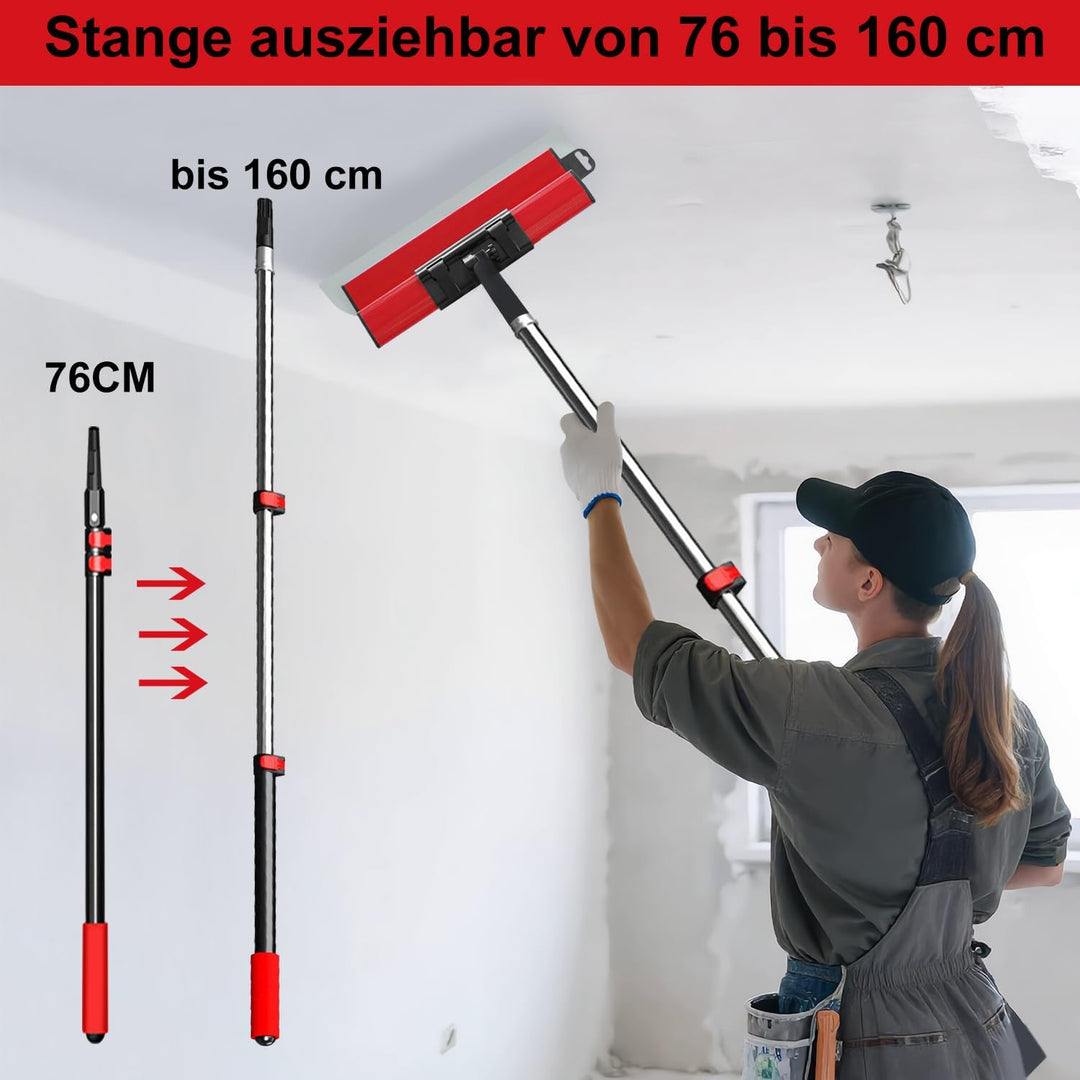 Flächenspachtel Set,(25cm, 40cm, 60cm) spachtel werkzeug und 0.76 m bis 1.6 m Verlängerungsgriff Pol