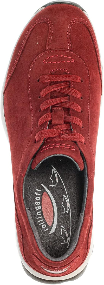 Gabor Damen Low-Top Sneaker, Frauen Halbschuhe,Wechselfussbett 37 EU Rot Dark Opera, 37 EU Rot Dark