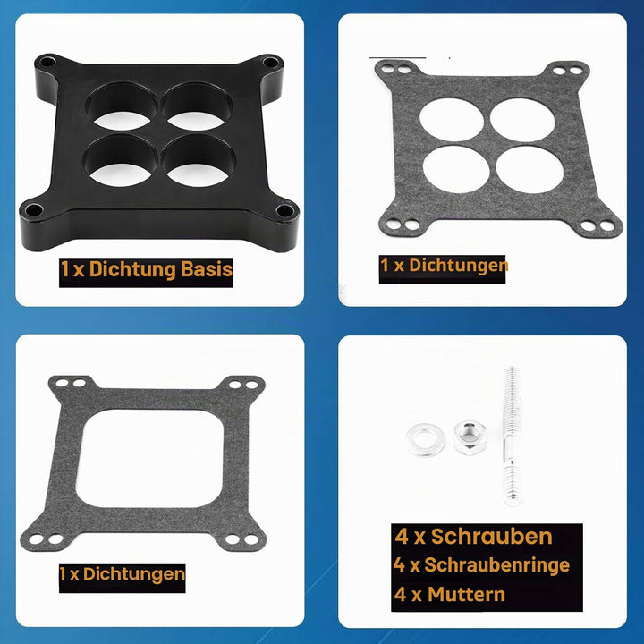 Vergaserdichtung, Vergaserpad, 1" Ported Phenolic Vergaser Spacer 4bbl SBC BBC BB Passend für Holley