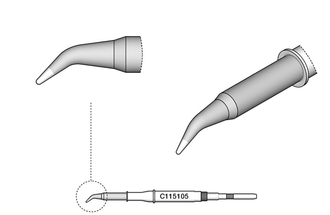JBC Tools C115105 Lötspitze Rundform, gebogen Spitzen-Grösse 0.3mm Inhalt 1St.