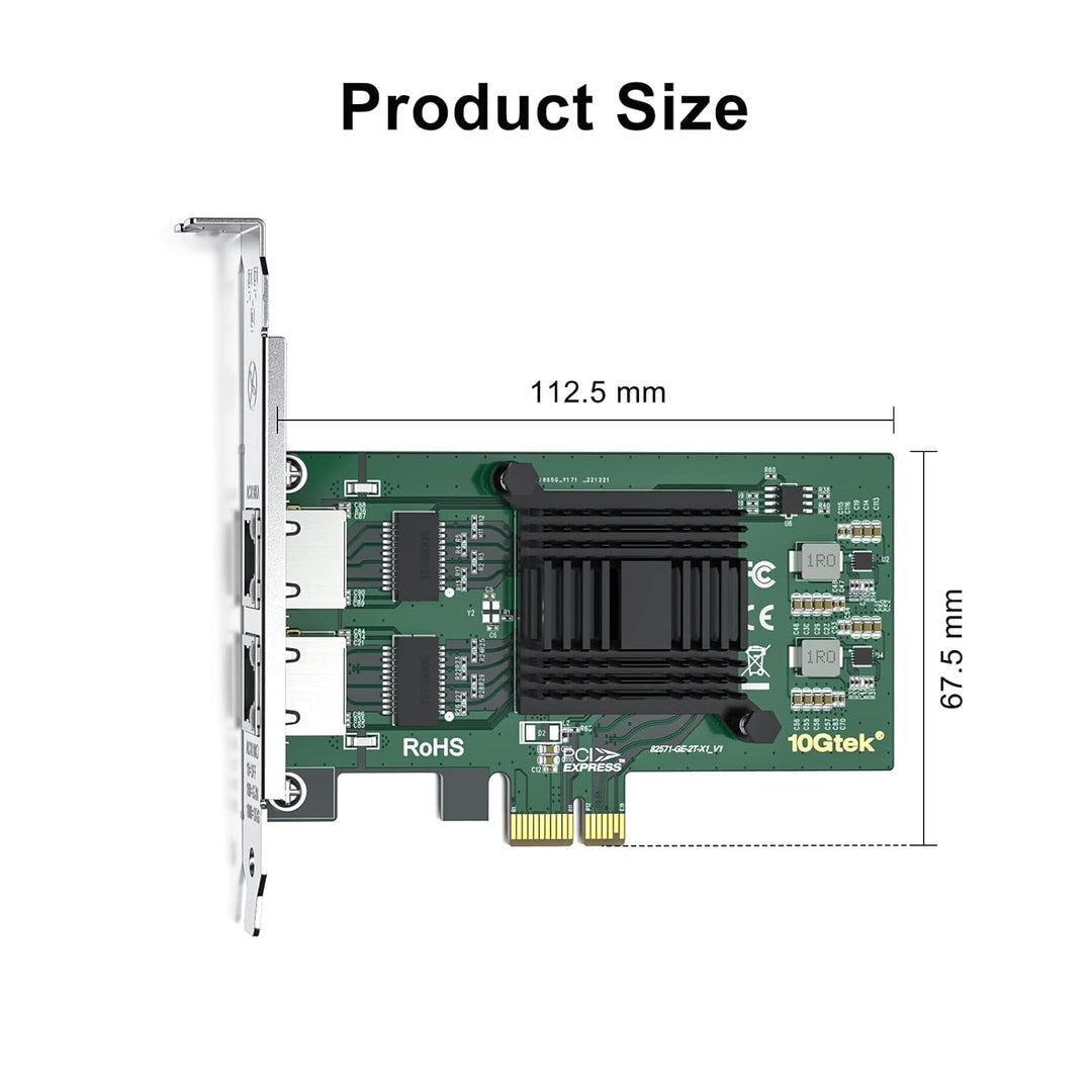 10Gtek 10/100/1000Mbps Gigabit Ethernet PCI Express NIC Netzwerkkarte| mit Intel 82571 Controller| E