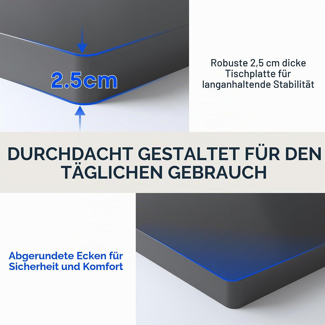 FLEXISPOT stabile Tischplatte 120x60 cm 2,5 cm stark - DIY Schreibtischplatte Bürotischplatte Spanho