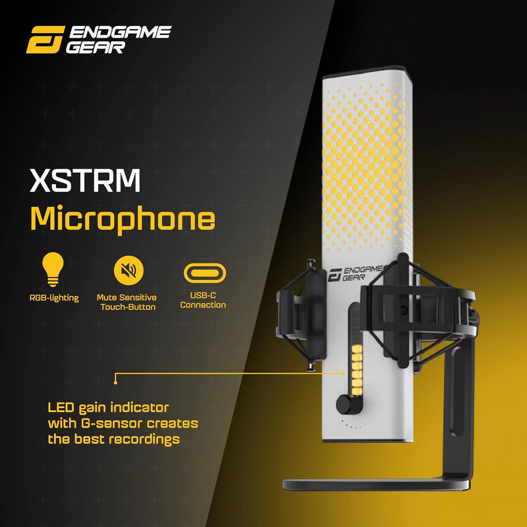 ENDGAME GEAR XSTRM USB Mikrofon für Streaming, Podcast, Aufnahmen in Studioqualität, 24 Bit / 192 kH