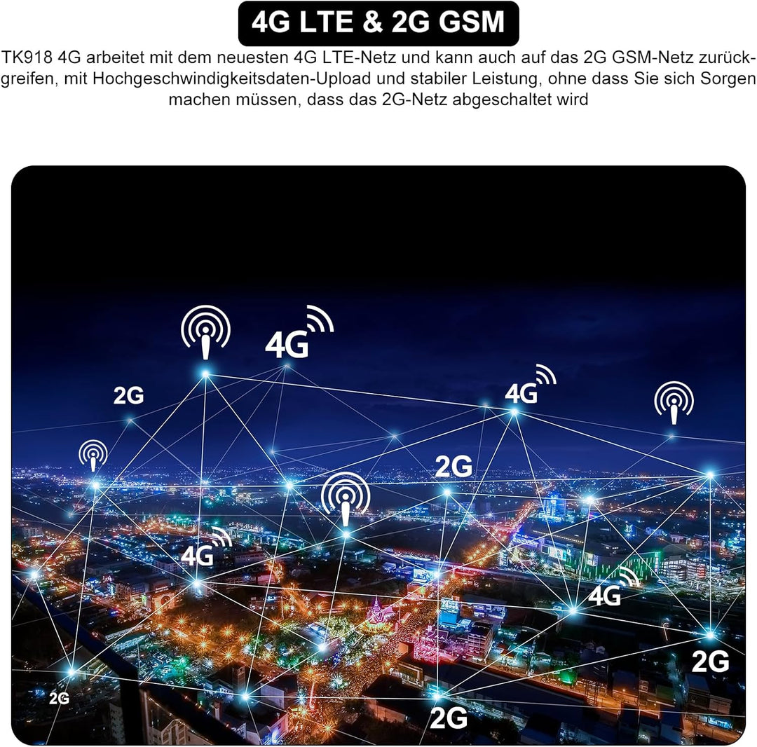 TKMARS 4G GPS Tracker Auto GPS Tracker Ohne ABO 20000mah,Standby-Zeit Von 240 Tagen mit Kostenloser