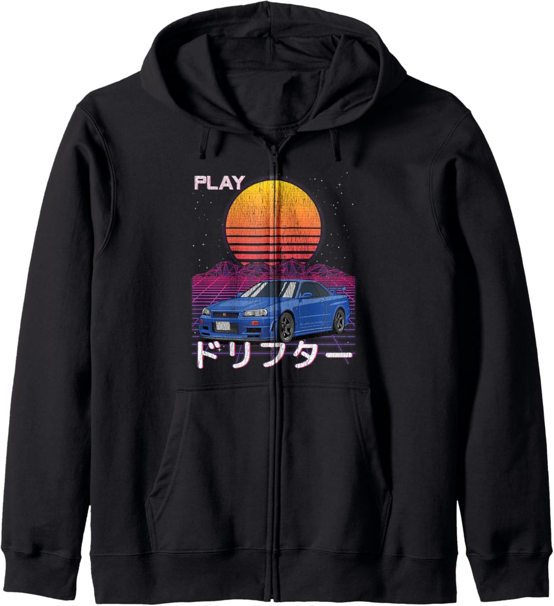 JDM Import Tuner Drift Car Street Racing Synthwave Ästhetik Kapuzenjacke