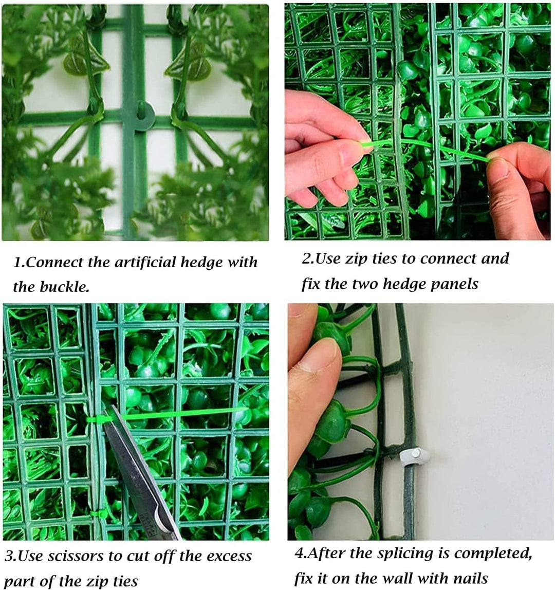 bimiti Künstliche Pflanzenwand 12 Stück Künstliche Hecke Pflanzenwand 60cm x 40cm UV-Geschützt Pflan