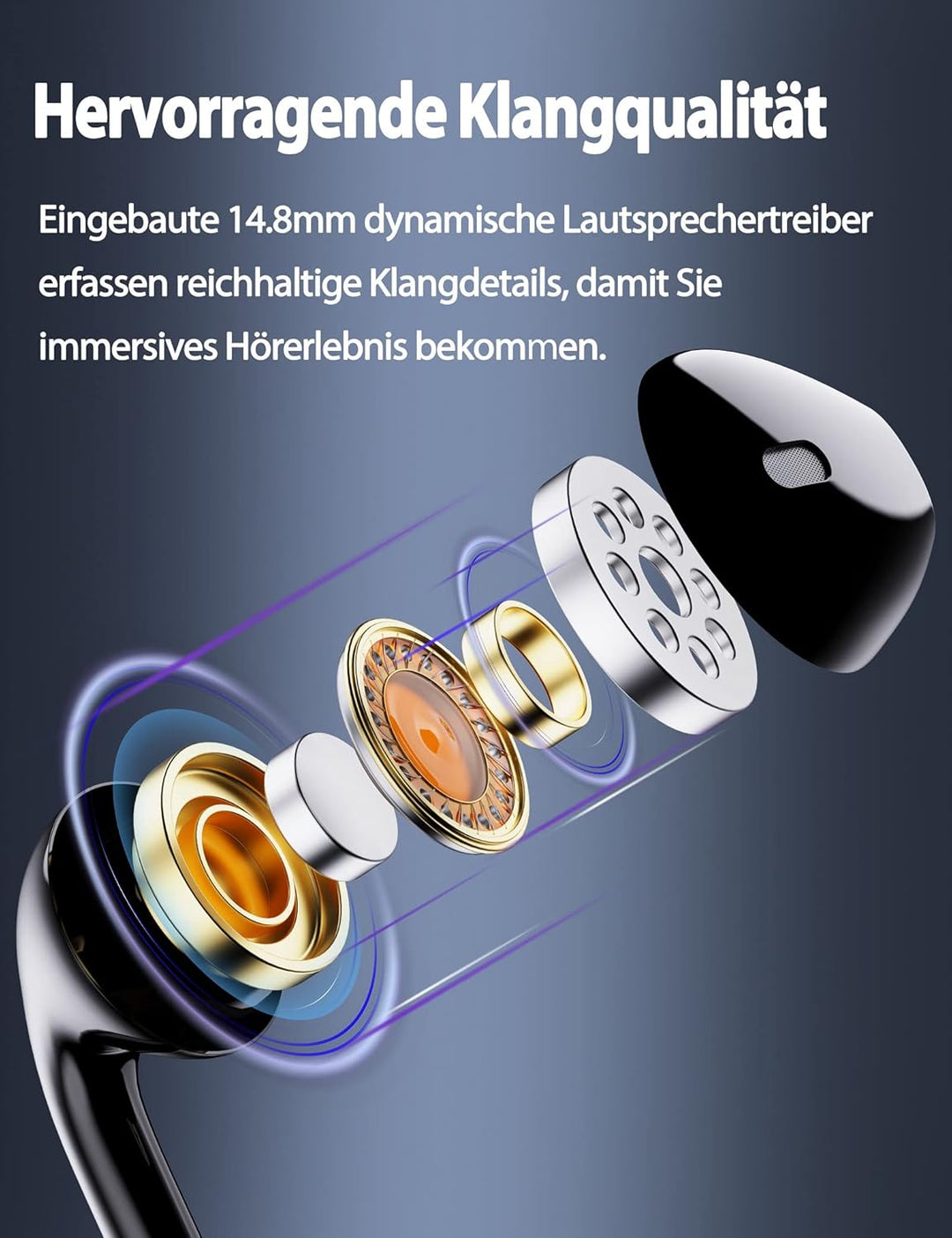 DuKabel USB In Ear Kopfhörer PC Headset mit Mikrofon und Lautstärkeregler USB Gaming Headset für PS4