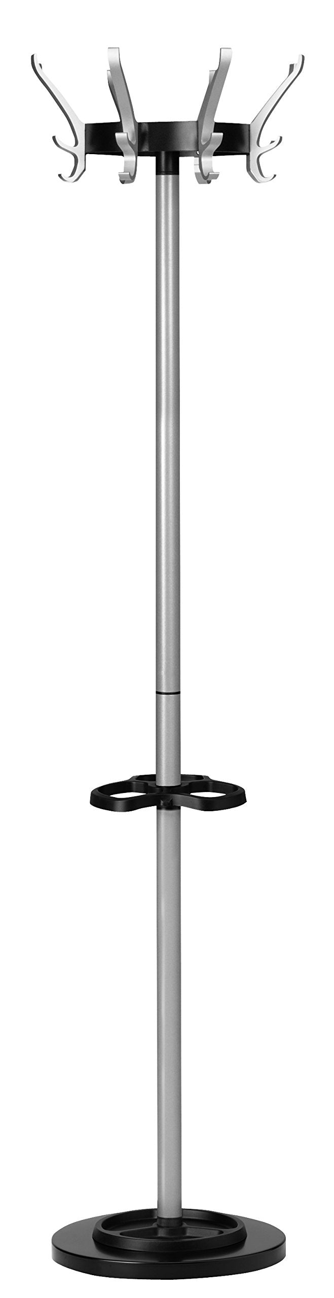 Unilux Cypres Garderobenständer, mit höhenverstellbarem Schirmständer, grau Metall-grau, Metall-grau
