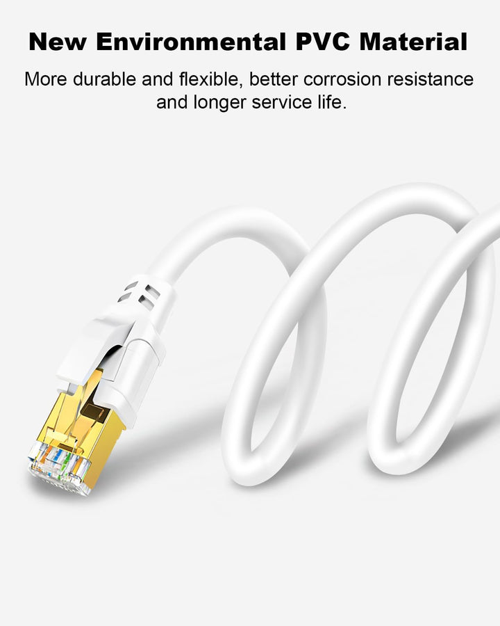 Yauhody Cat 8 Lan Kabel, Ethernet Kabel 40Gbps 2000MHz F/FTP Netzwerkkabel Gigabit RJ45 Patchkabel f