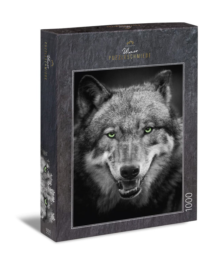 Ulmer Puzzleschmiede - Wolf-Puzzle „Canis Lupus“ – Klassisches 1000 Teile Puzzle – Puzzlemotiv Graue