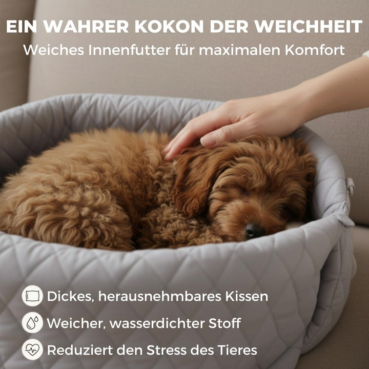 Hundetransporttasche fürs Auto, Auto-Hundesitz, Katzentransporttasche mit Schultergurt und Sicherhei