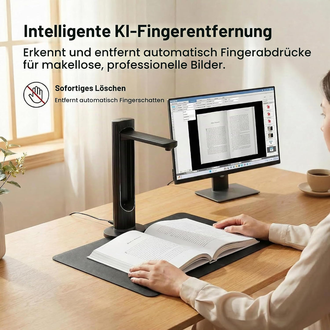 A3 Tragbarer Dokumentenscanner: 23MP Hochauflösende Kamera Auto-Flatten Laser-Positionierung Kompati