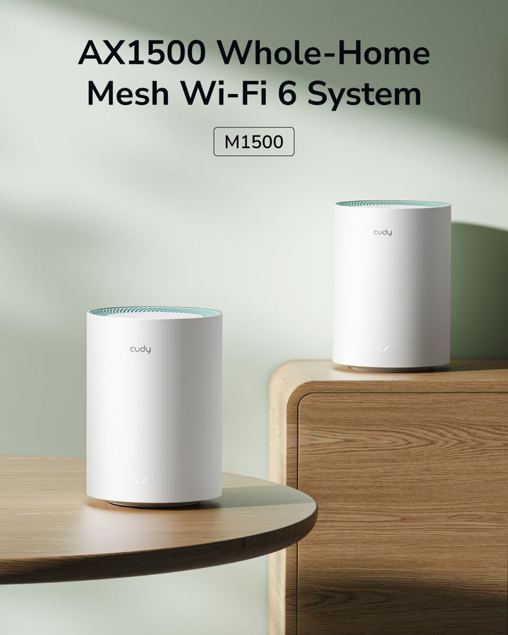 Cudy Dual Band AX1500 WiFi 6 Mesh Wi-Fi System, Ersetzt Router und Extender, Deckt bis zu 100 m², 3