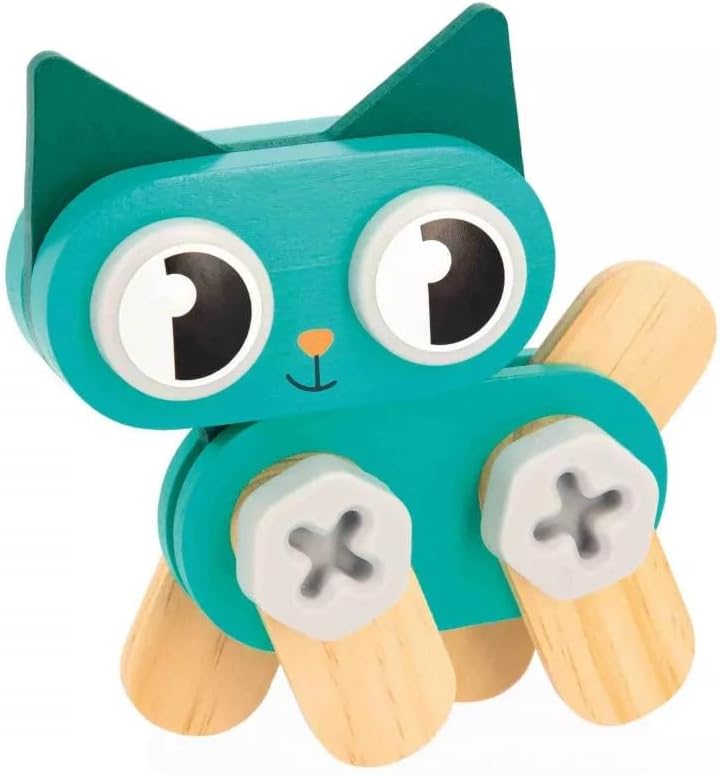 Janod kleine Tiere zum Zusammenbauen Brico'Kids-Bauspiel Kind-53 Zubehörteile-Rollenspiel-Fördert Ha