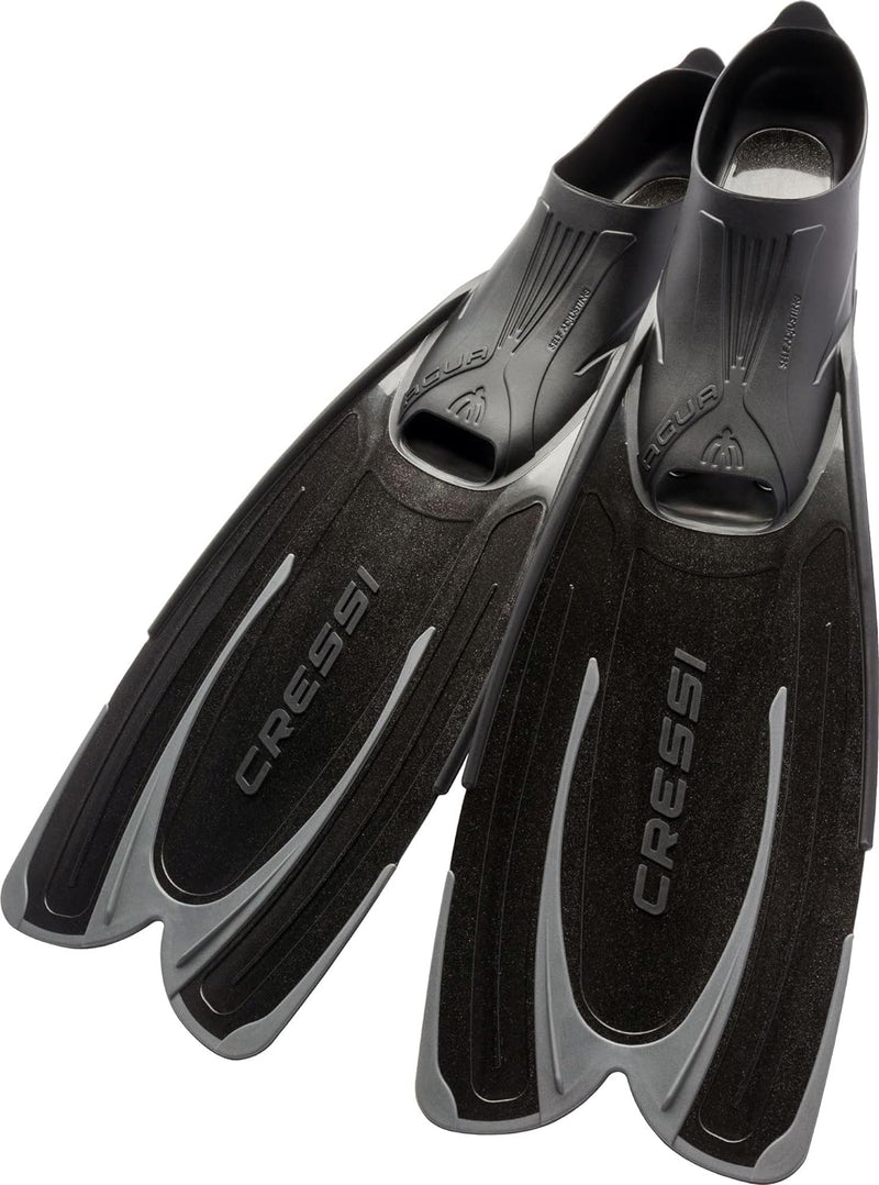 Cressi Agua Premium Flossen Self Adjusting zum Tauchen, Apnoe, Schnorcheln und Schwimmen Schwarz 41/