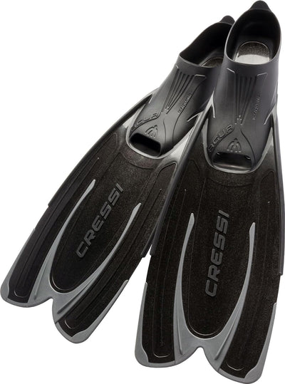 Cressi Agua Premium Flossen Self Adjusting zum Tauchen, Apnoe, Schnorcheln und Schwimmen Schwarz 39/