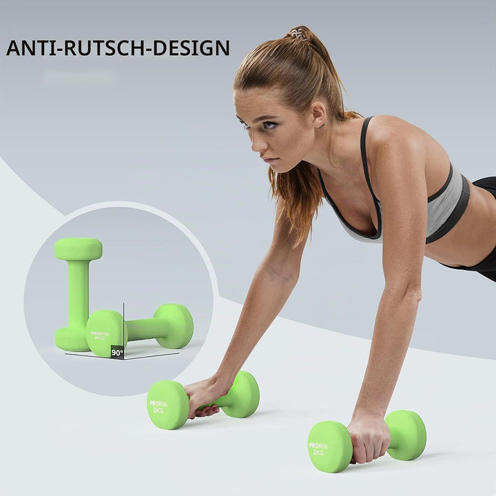 PROIRON Hanteln Neopren Kurzhanteln Frauen Hantelset Kleine Hantel Kurzhantelset (2er-Set) für Damen