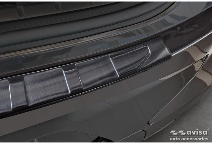 Avisa Schwarz Edelstahl Heckstossstangenschutz kompatibel mit BMW X4 G02/F98 M Competition Facelift