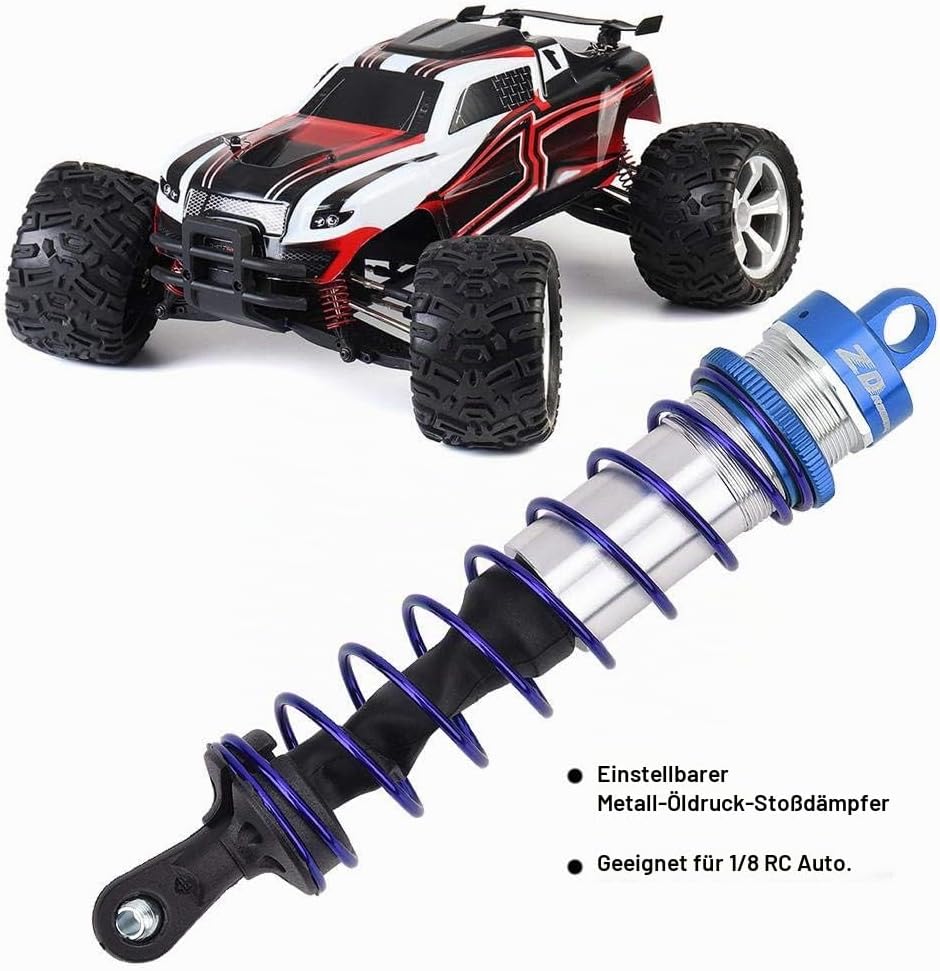 Dilwe 4 Stück RC Car Front Stossdämpfer hinten, Metall Öldruck Einstellbarer Stossdämpfer RC Upgrade