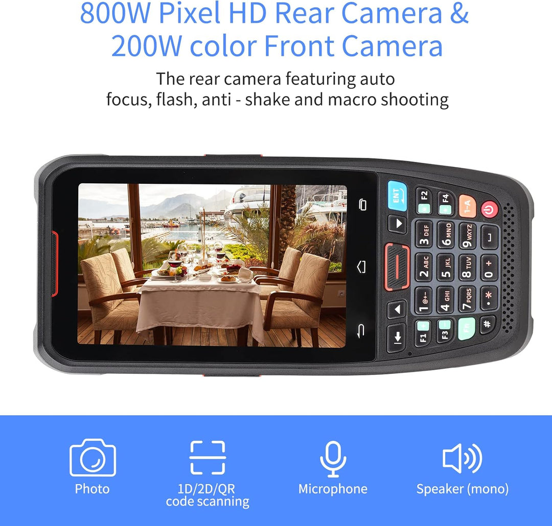 Palmare POS Android 10.0 Terminale PDA Scanner di codici a Barre 1D/2D/QR Con Base di ricarica Suppo