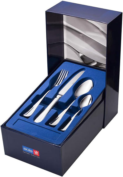 Sola Hollands Glad Besteck Set - 6 Personen Essbesteck - 24 Teilig, 18/10 Rostfreiem Stahl - Robuste