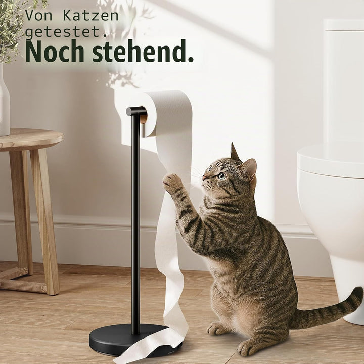 KES Toilettenpapierhalter Stehend Mit Gewichteter Basis, Klopapierhalter Freistehend, Klorollenhalte