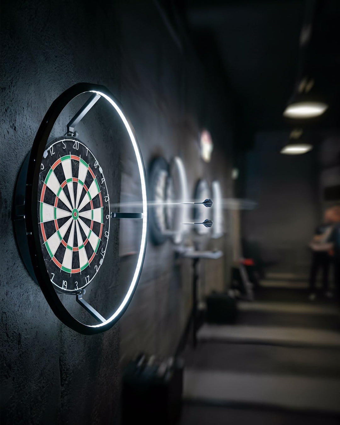 Dartscheibe Beleuchtung– Ultrahell 360° LED Lichtring für Sisal Dartboard – Schattenloser Runddesign