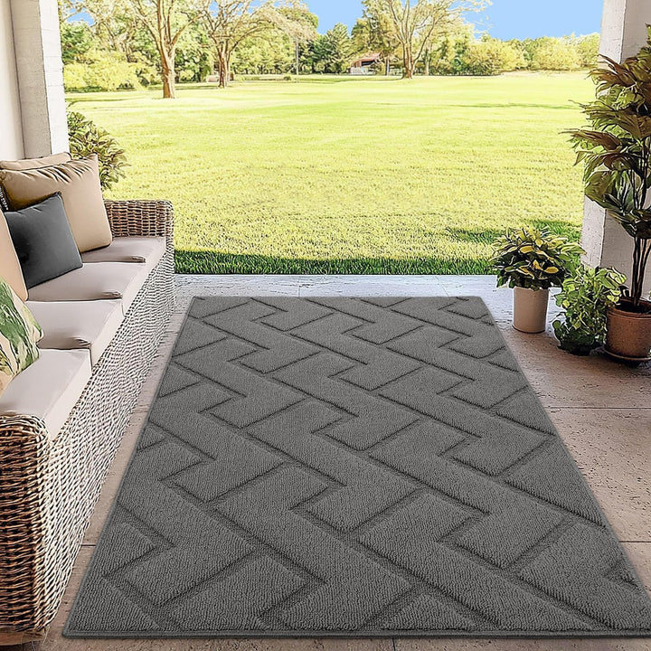 Fussmatte Schmutzfangmatte 90x150cm Innen und Aussen, Waschbar Fussmatte, Wasserdicht Türmatte, Ruts