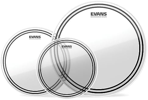 Evans Ec2 Transparente Haut für 10 Zoll, 12 Zoll und 14 Zoll, Fusion, 3 Stück