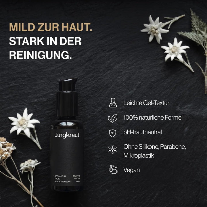 JUNGKRAUT Botanical Power Face Wash 1x100ml Männer Gesichtsreinigung | Natürliches Männer Waschgel g