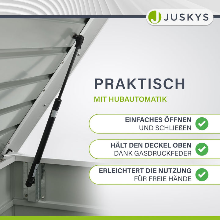 Juskys Metall Aufbewahrungsbox Limani 380 Liter - Outdoor Box - wasserdicht, abschliessbar - Gartenb