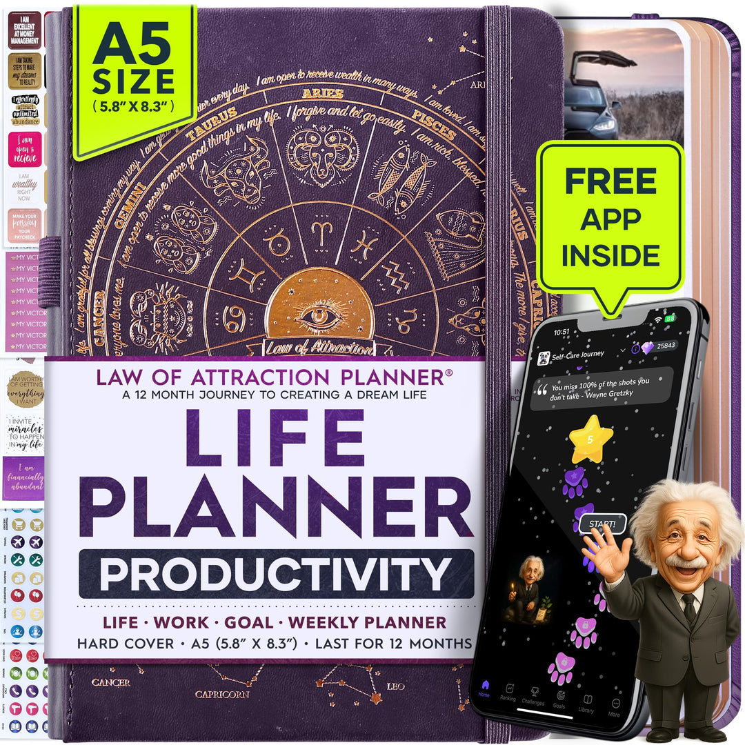 Law of Attraction Life &amp; Goal Planner Lebensplaner - Undatierte Deluxe-Wochen- und Monatsplaner, ein