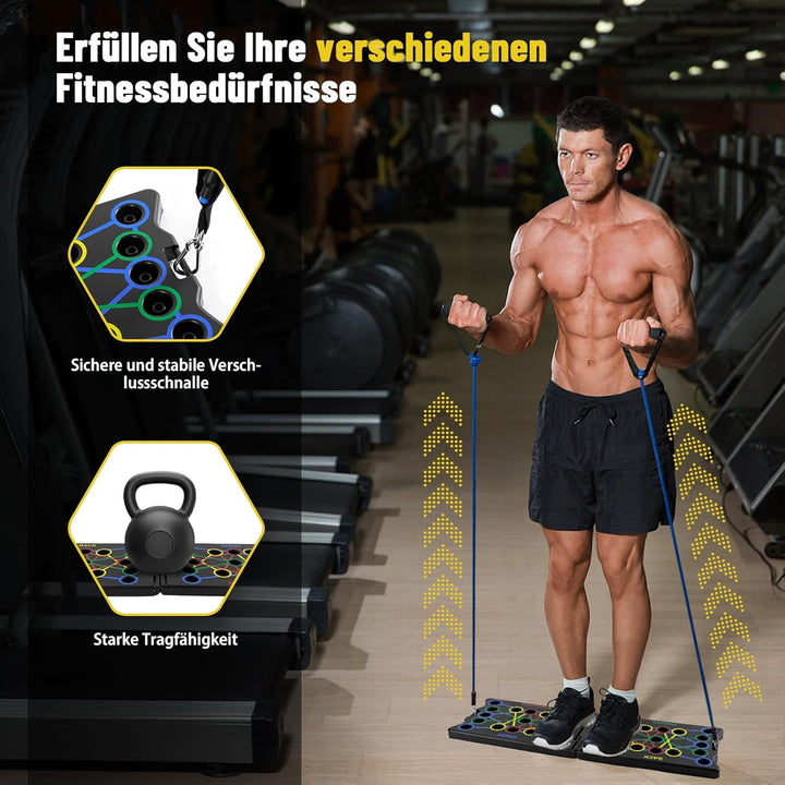 24-In-1-Push-Up Liegestütz-Brett faltbares Push-Up-Board mit rutschfestem Griff, zum Üben der Schult