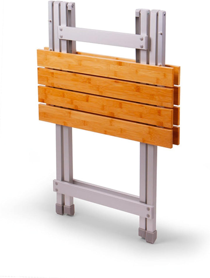 Reimo Bambus Klapptisch 50 x 50 x 60 cm Alu Campingtisch Gartentisch Camping Esstisch Beistelltisch