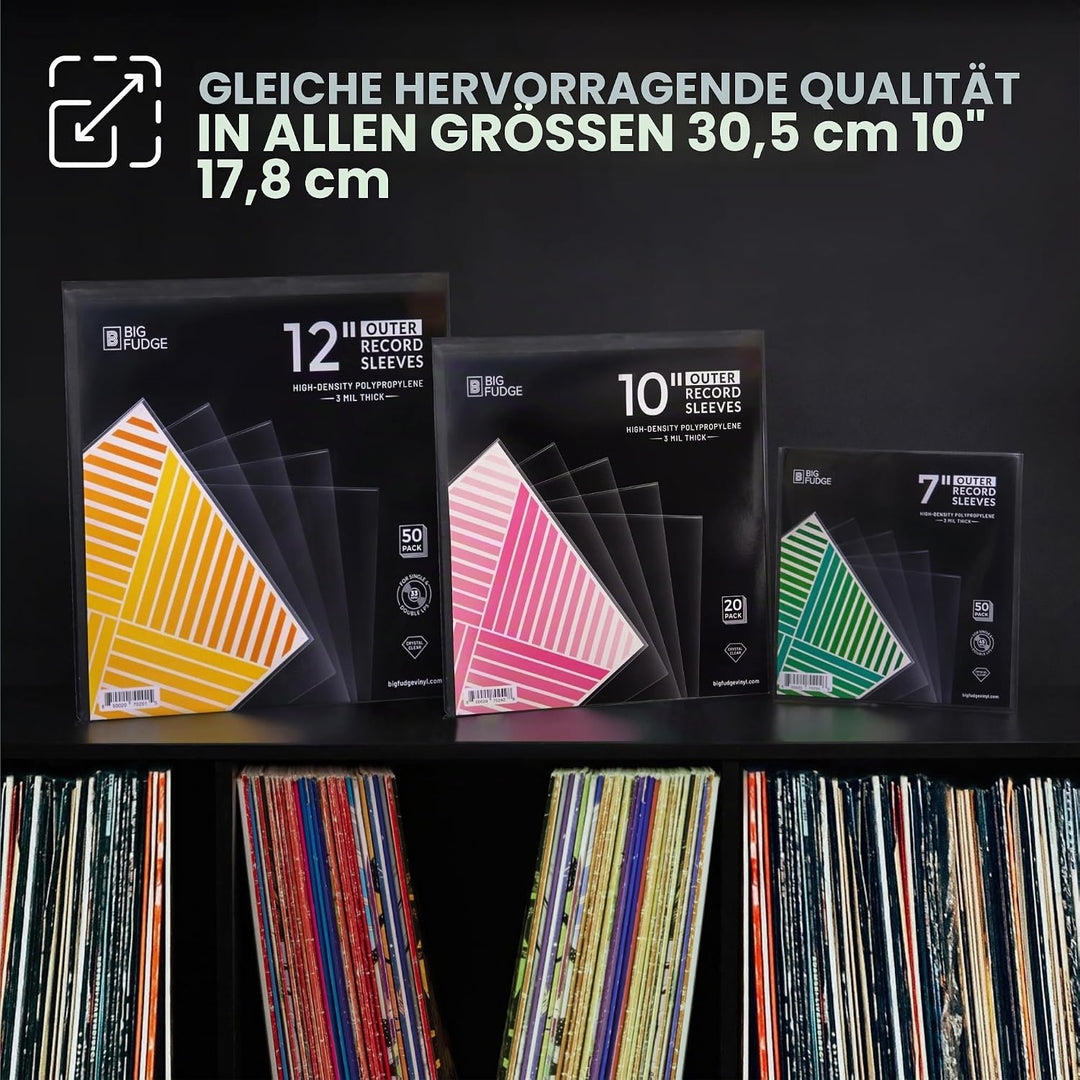 BIG FUDGE Packungen mit 20 externen 10-Zoll-LP-Vinyl, langlebig und knitterfrei, transparentes und h