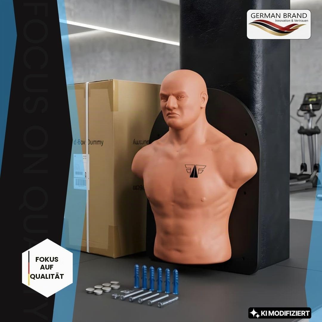 FOX-FIGHT Wand Box Dummy | Wandschlagpolster Punching Boxdummy Boxpuppe Boxing Man Trainingsdummy Sc