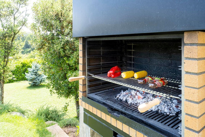 Sauvic 02810-Ausziehbarer Grillrost von 52 bis 62 cm. x 40 cm, aus 304 Edelstahl, 53.5x62.5x3 cm