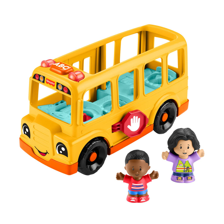 Fisher-Price Little People Spielzeug-Schulbus zum Schieben für Kleinkinder, mit Musik und 2 Figuren