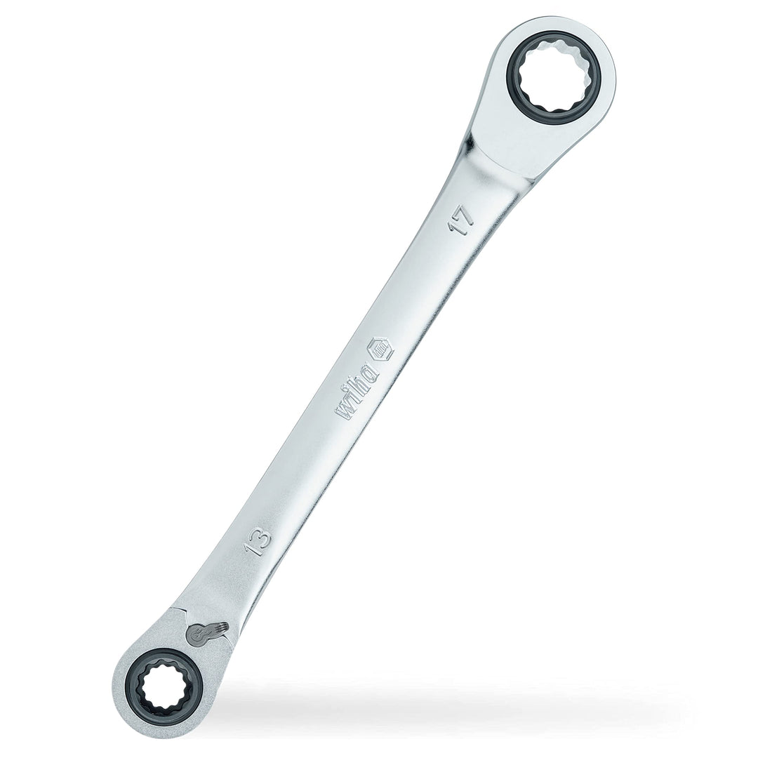 Wiha Doppelring-Ratschenschlüssel 4 in 1 I umschaltbar I SW 10 13 17 19 mm I mit 72 Zähnen I Multira