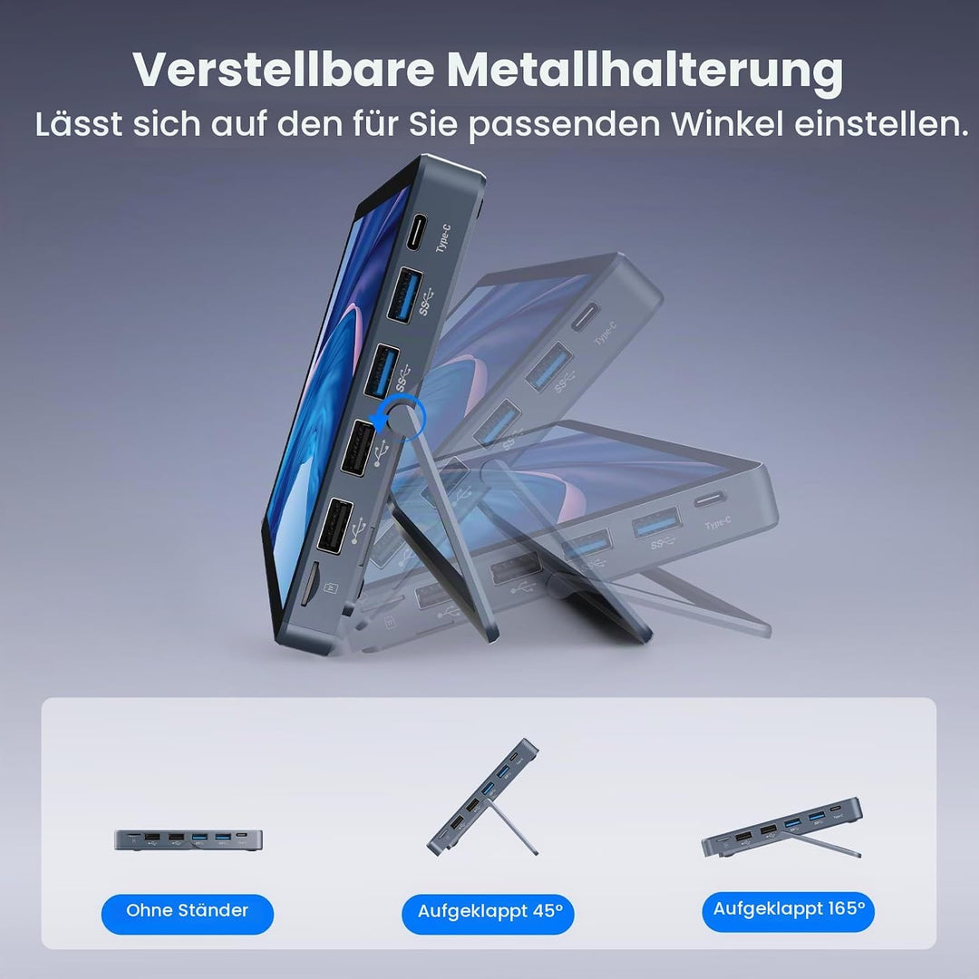 Mini PC N150 (bis zu 3,6 GHz), Micro Desktop Computer 12 GB DDR5 RAM, M.2 SSD Mini-PC mit 8-Zoll-Tou