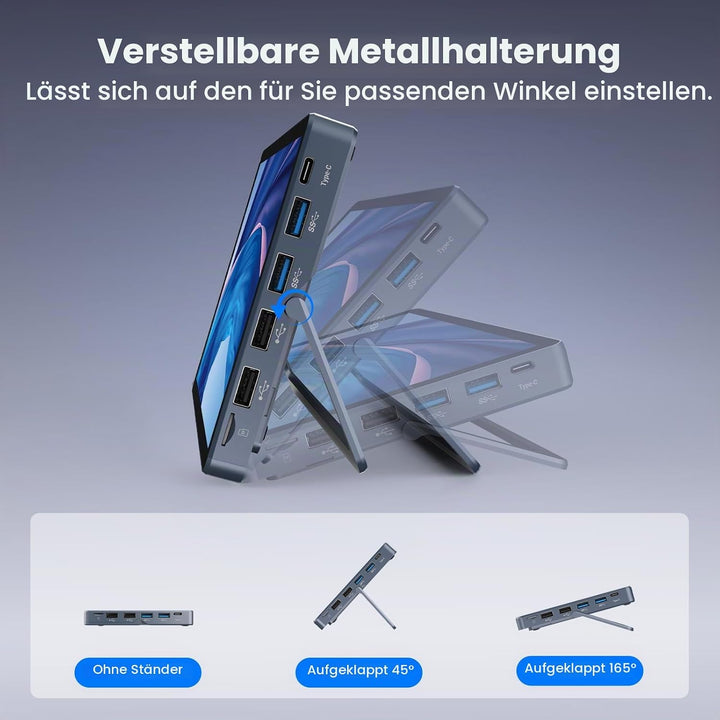 Mini PC N150 (bis zu 3,6 GHz), Micro Desktop Computer 12 GB DDR5 RAM, M.2 SSD Mini-PC mit 8-Zoll-Tou
