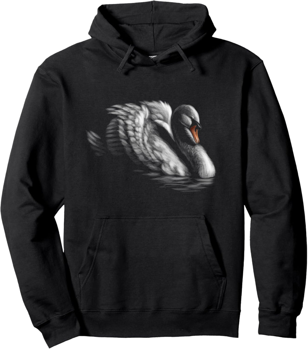 Süsser Schwan handgezeichnete Skizze künstlerisch Pullover Hoodie