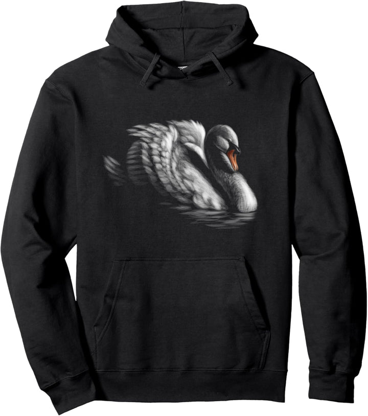 Süsser Schwan handgezeichnete Skizze künstlerisch Pullover Hoodie