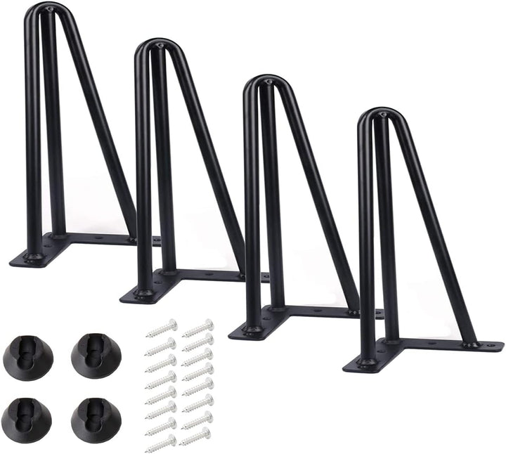 Qrity Haarnadel Tischbeine, 3-Stangen Haarnadel Füsse, DIY Black Hairpin Couchtisch Beine Heavy Duty