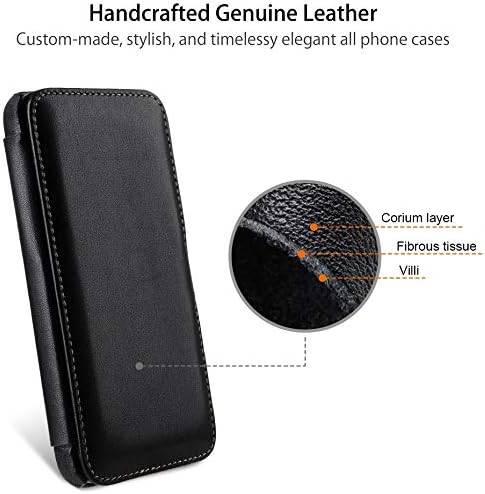 STILGUT Book Case kompatibel mit iPhone 12 Pro Max (6.7“) Hülle aus Leder mit Clip-Verschluss, Klapp