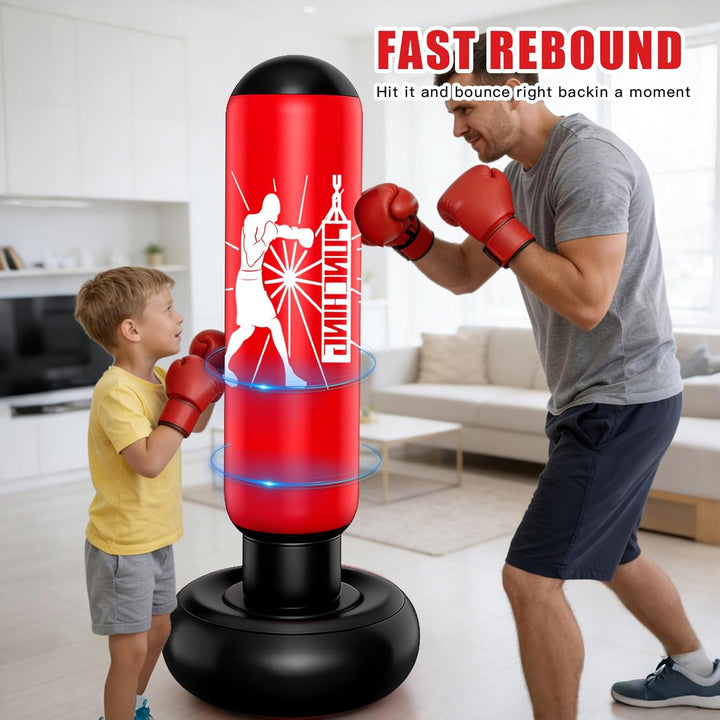 Boxsack für Kinder 6–12 Jahre, 160 cm Standboxsack aufblasbar – Boxsack Kinder Stehend für Boxen ，Ta